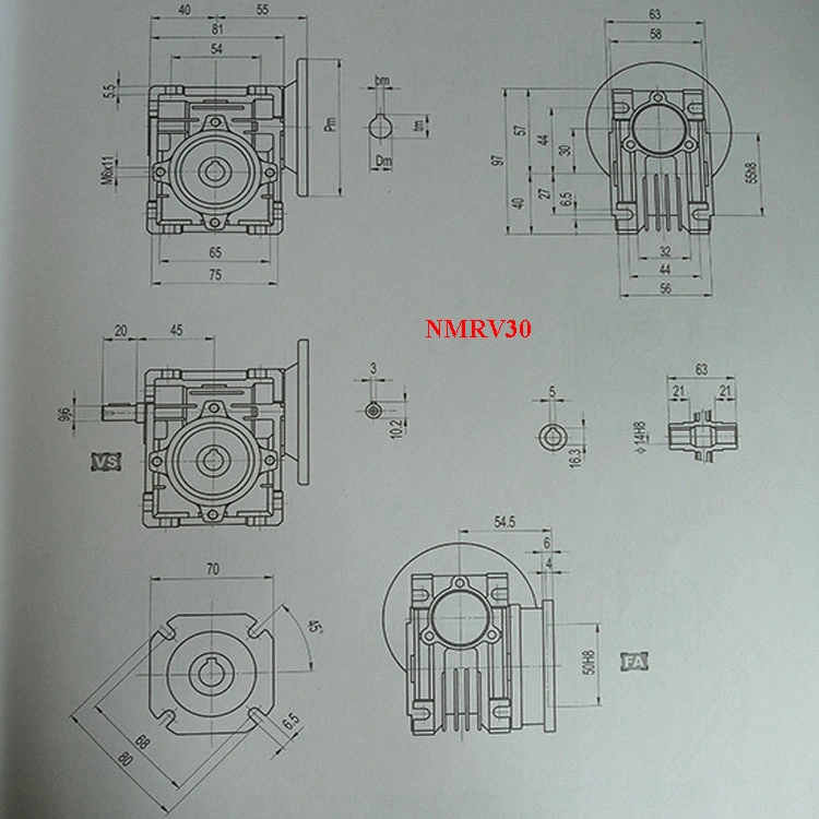 Nmrv Series Worm Gear Boxes Gear Reduction Reducers with Output and Input Flange