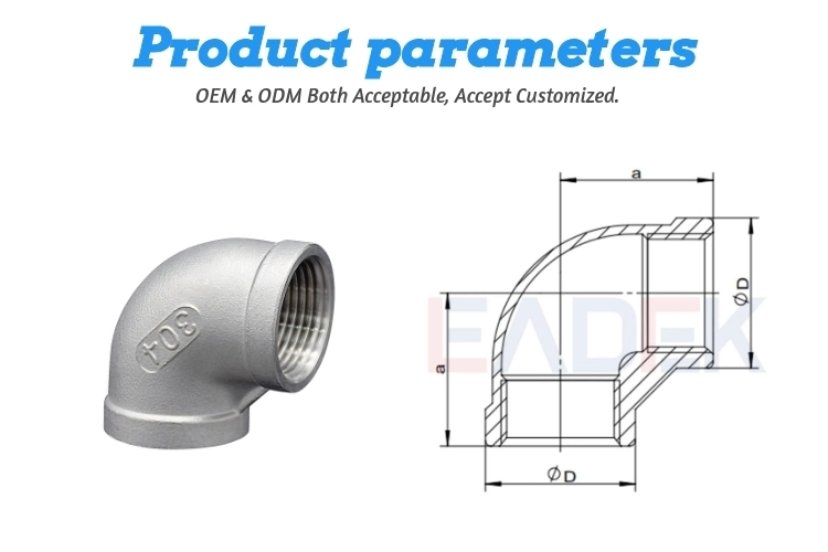 Stainless Steel 90 Degree Elbows 150lb Bsp BSPT NPT Thread