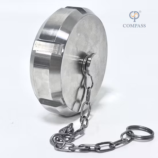 Sanitär-Rohrverschraubungen aus Edelstahl 304/316L, Überwurfmutter mit Kette